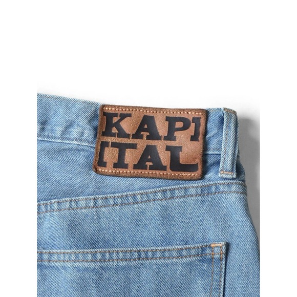 KAPITAL 13OZ DENIM CLUB BAGGY 5-PIECE PANTS UNUSED JEANS NEW - Picture 7 of 7